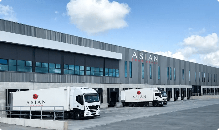 Vooraanzicht van het bedrijfspand van Asian Food Group